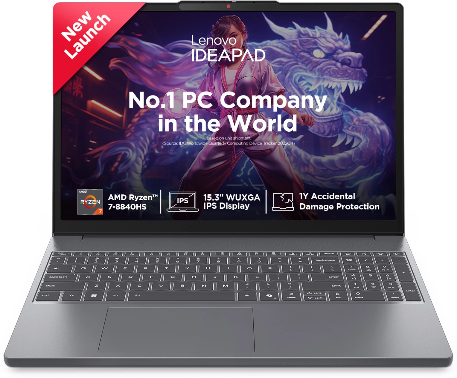 Lenovo IdeaPad Slim 3 AMD Ryzen 7 Octa Core 8840H Office 2024 and Backlit Keyboard AMD Ryzen 7 Octa Core 8840HS - (24 GB/1 TB SSD/Windows 11 Home) 15AHP10 Thin and Light Laptop (15.3 Inch, Luna Grey, 1.59 Kg, With MS Office)
